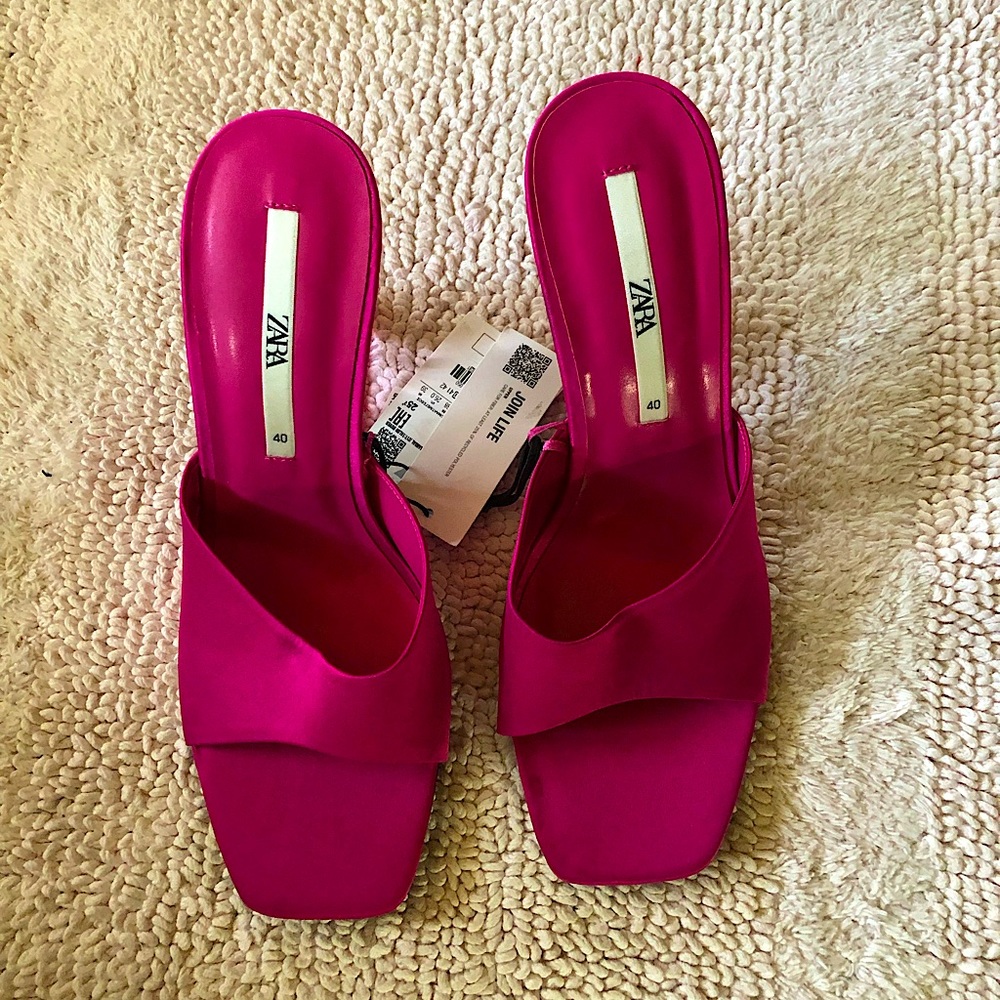zara HEELED METHACRYLATE SANDALS - Picture 4 of 9